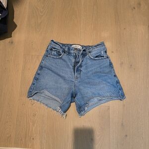 Abercrombie & Fitch Distressed Blue Jean Shorts